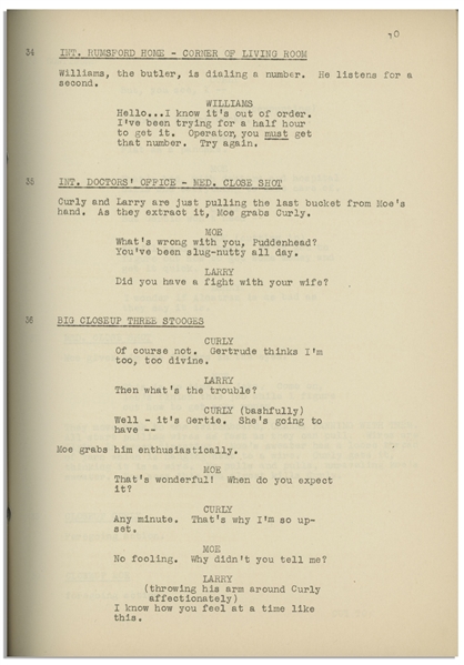 Moe Howard's Personally Owned Three Stooges' Columbia Pictures Script for Their 1939 Film, ''Three Sappy People'' -- With Working Title of ''Three Sloppy People''